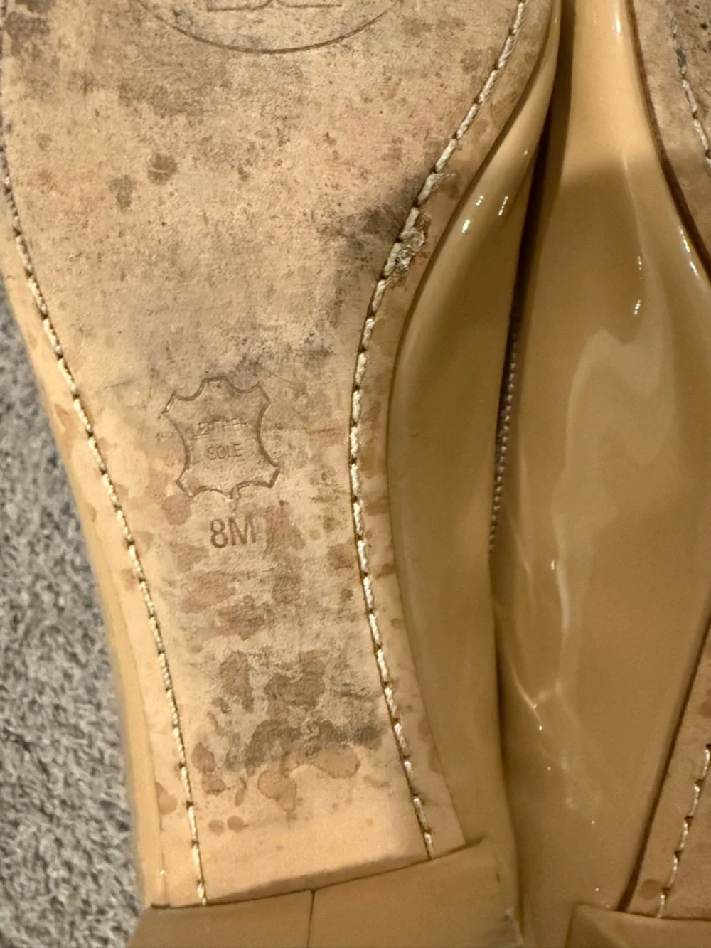 Tory Burch Block Heel Ballet Shoes Glossy , size 8